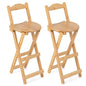 GiantexUK Folding Bar Stools Set of 2, Bamboo Kitchen Stools with Footrest (with Backrest, 36 x 36 x 84cm)