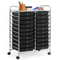 GiantexUK 20 Drawers Storage Trolley, Multipurpose Mobile Rolling Cart with Lockable Wheels