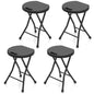 GiantexUK Folding Bar Stools Set of 2/4, Round Kitchen Barstools with Built-In Handle