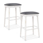 GiantexUK Bar Stools Set of 2, Upholstered Breakfast Barstools with PVC Cushion Surfac (49 x 37 x 74cm)