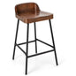 GiantexUK Bar Stools Set of 1/2, 62CM Seat Height Barstools with Low Back, Footrests & Adjustable Foot Pads