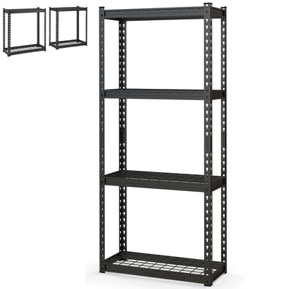 GiantexUK 4 Tier Garage Shelving Unit, Heavy Duty Adjustable Metal Shelves with Anti-tipping Device