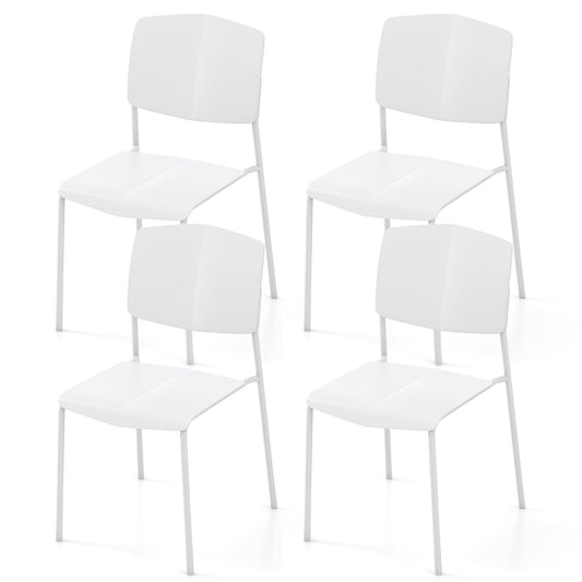 Dining Chairs Set of 4, Stackable Kitchen Chairs with Ergonomic Backrest & Wide Seat