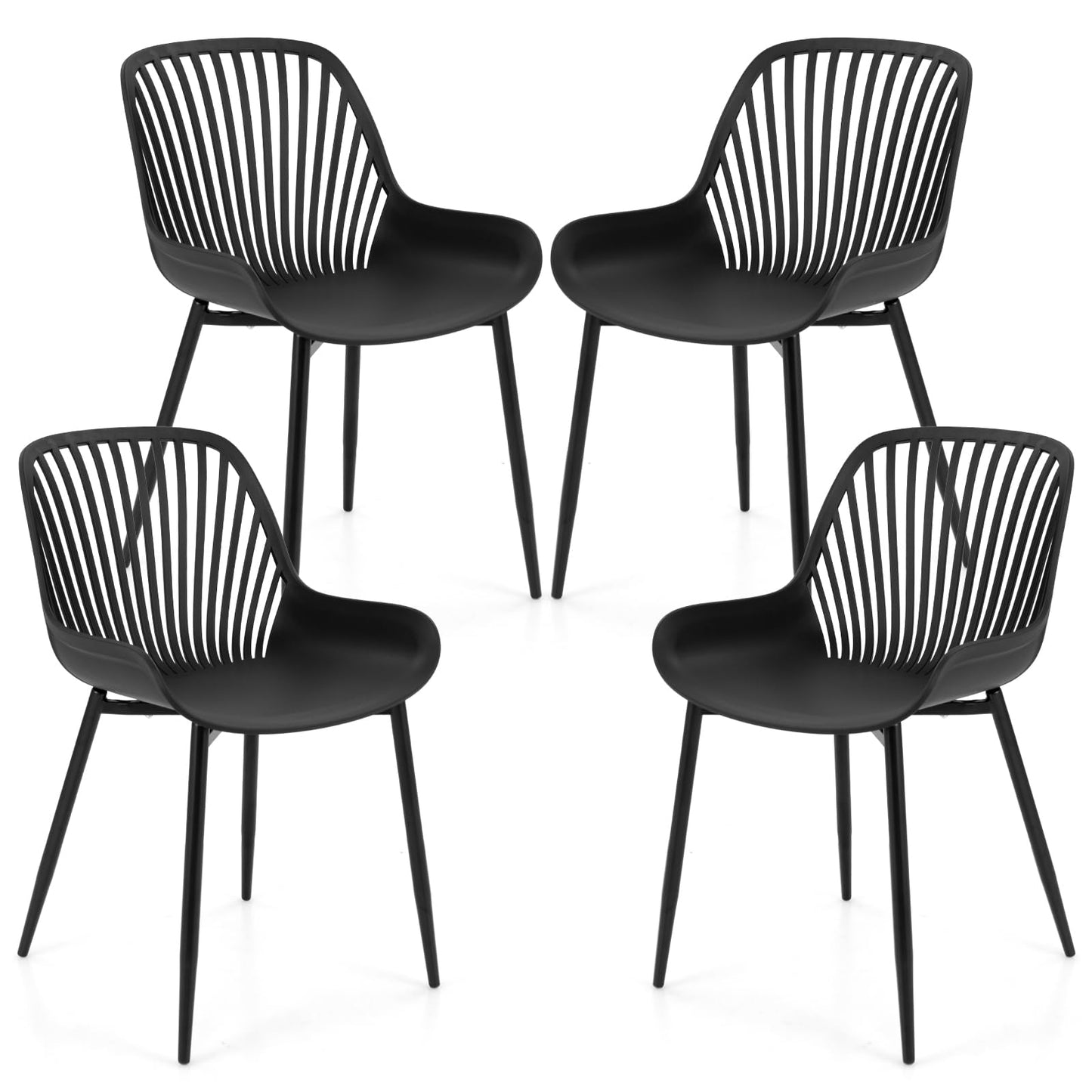 Dining Chairs Set of 4, Modern Kitchen Chairs with Lattice Backrest