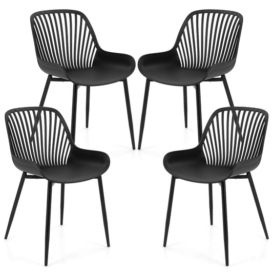 Dining Chairs Set of 4, Modern Kitchen Chairs with Lattice Backrest