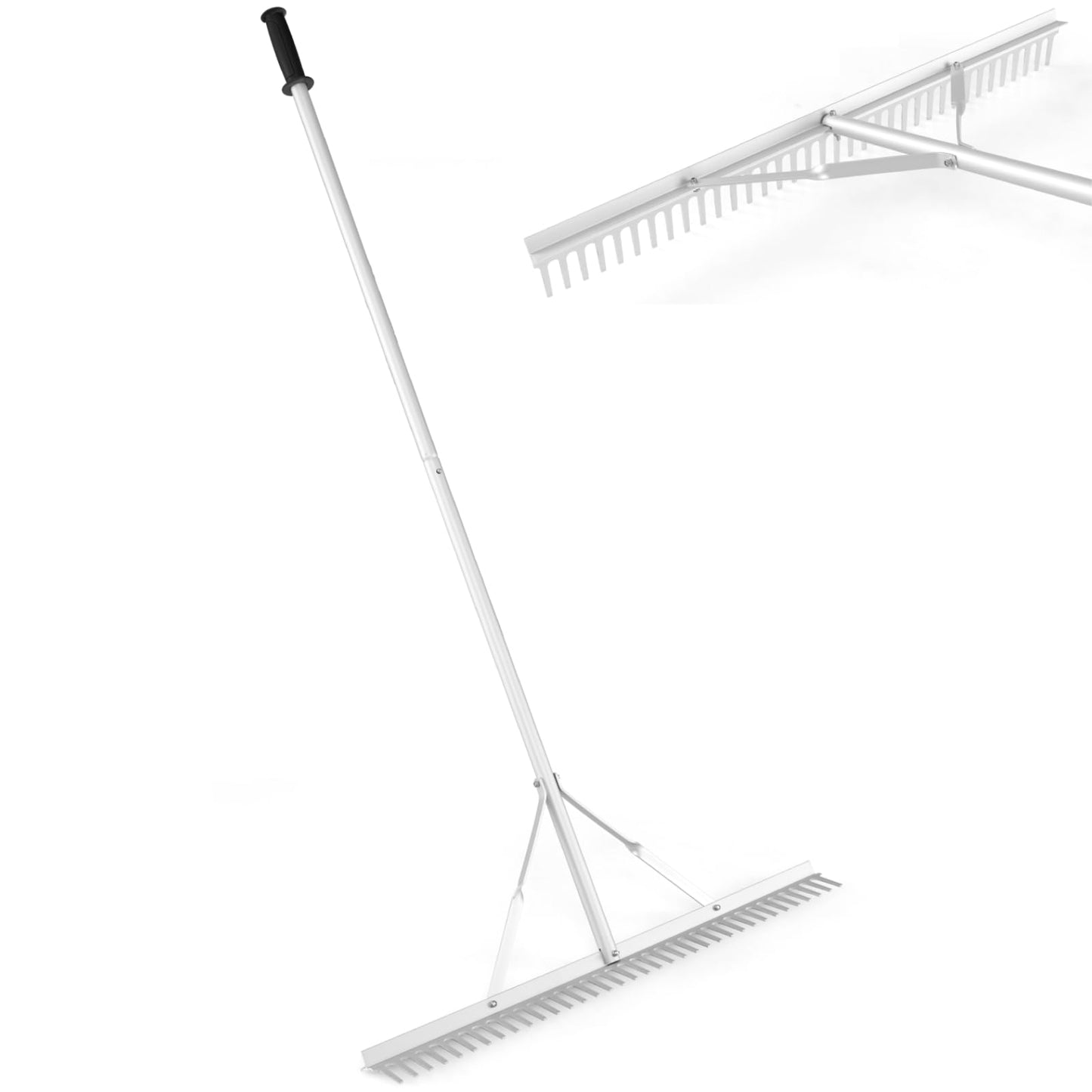 GiantexUK 36'' Aluminum Landscape Rake, 36 Tines Garden Rake with 68" Handle & Double-Sided Head