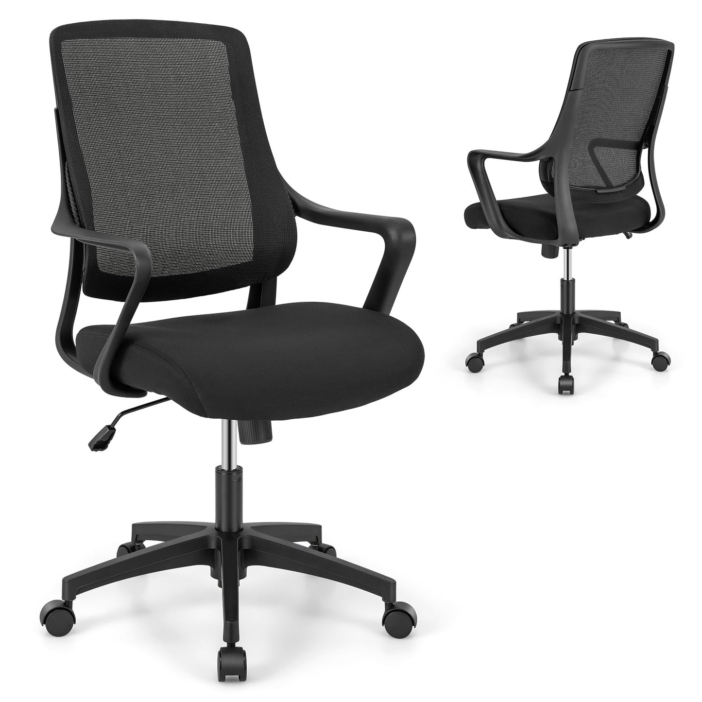 Mesh Office Chair, Height Adjustable Swivel Computer Desk Chair with Armrests