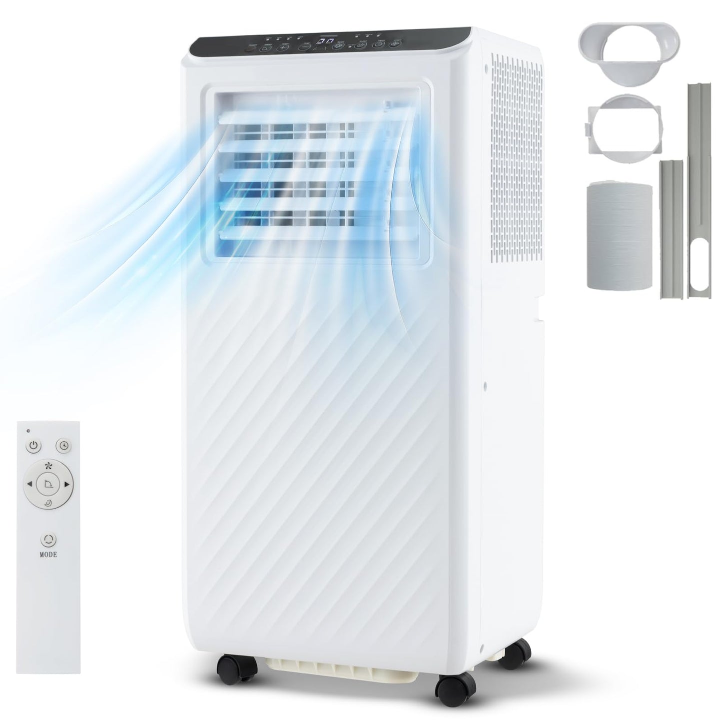 GiantexUK 7000BTU Portable Air Conditioner, 4-in-1 Air Conditioning Unit, Dehumidifier, 2 Speeds Fan with Sleep Mode