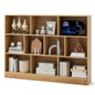 Wooden Cube Bookcase, 3 Tier Open Storage Shelving Unit with 10 Compartments, 140 x 24 x 104cm