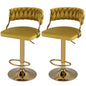 GiantexUK Bar Stools Set of 2, 360° Swivel Height Adjustable Barstools with Woven Back, Footrest, Gas Lift & Anti-Slip Ring