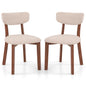 GiantexUK Dining Chairs Set of 2/4, Upholstered Linen Fabric Kitchen Chairs with Backrest