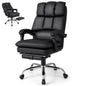 PU Leather Office Chair, Height Adjustable Reclining Computer Desk Chair with Retractable Footrest