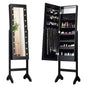 Jewellery Cabinet, LED Light Jewellery Standing Mirror Lockable Armoire