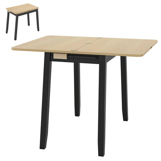 GiantexUK Dining Table, Rectangle Kitchen Table with Foldable Tabletop