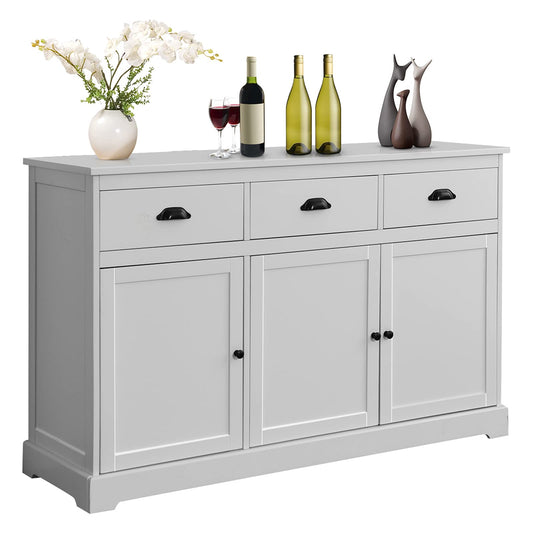 GiantexUK Kitchen Sideboard, Freestanding Buffet Cabinet with 3 Drawers, Doors Cabinets & Adjustable Shelf