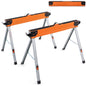 GiantexUK 2PCS Folding Sawhorses, 1000KG Twin Pack Workbench with Support Arms