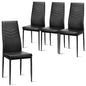 GiantexUK Dining Chairs Set of 4, Upholstered Kitchen Chairs with High Backrest, Metal Legs & Non-Slip Foot Pads