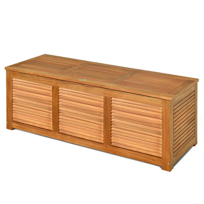 GiantexUK Garden Deck Box, 180L Outdoor Storage Bench with Lid, Wooden Chest Container for Patio Cushions and Gardening Tools