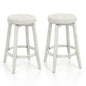 GiantexUK Swivel Bar Stools Set of 2, Upholstered Kitchen Barstools with Footres Linen Fabric Exterior 66cmH