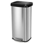 GiantexUK 68L Recycling Pedal Bin, Stainless Steel Rectangular Trash Bin with Silent Soft Close Lid & Pedal