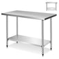 GiantexUK Stainless Steel Catering Table, 48x30Inch/48x24Inch/36x24Inch Commercial Work Table with Adjustable Shelf & Non-slip Footpads