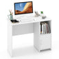 Compact Computer Desk, Small Wooden Study Writing Workstation with Open Compartment (with Door, 106 x 50 x 78cm)