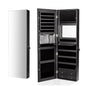 LED Lights Jewelry Cabinet, 2-In-1 Wall-mounted/Door Hanging Makeup Storage Armoire with Full Length Mirror