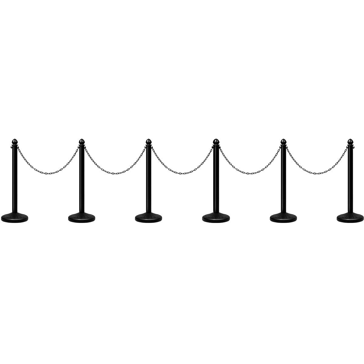 GiantexUK 6PCS Chain Stanchion, PE Safety Barrier Set with 100CM Link Chain