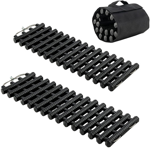 GiantexUK 2PCS Traction Mats, 23.5"/33.5"/39.5" Tire Recovery Track Pad Roll with Bag