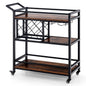 GiantexUK Rolling Serving Cart, 3-Tier Drinks Trolley with Lockable Wheels