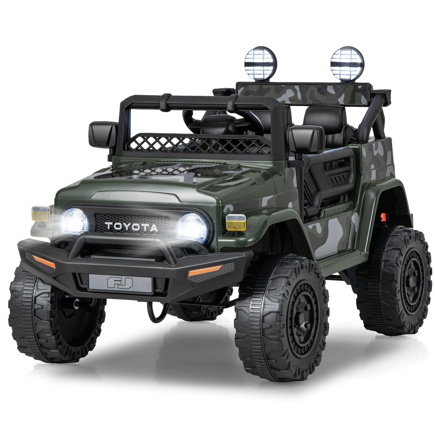 Kids Electric Ride On Car, 12V Licensed Toyota FJ Off Road Truck with Remote Control, Shock Suspension