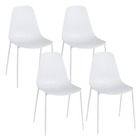 Set of 4 Dining Chair, Modern Leisure Kitchen Chairs with Curved Backrest, Wide Seat