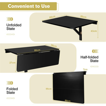 Wall-mounted Drop-leaf Table, Folding Floating Laptop Desk