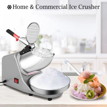 GiantexUK Electric Ice Crusher Machine, Snow Cone Machine Maker, Stainless Steel Ice Shaver for Home Commercial Use