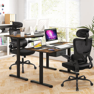 Mesh Office Chair, Ergonomic High Back Swivel Computer Desk Chair with Lumbar Support (71 x 71 x 117-127cm)