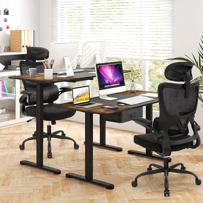 Mesh Office Chair, Ergonomic High Back Swivel Computer Desk Chair with Lumbar Support (71 x 71 x 117-127cm)