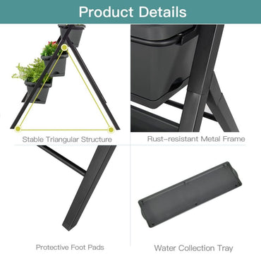 GiantexUK Raised Garden Bed, 5 Tier Vertical Ladder Planter with 5 Removable Trays & Drain Holes