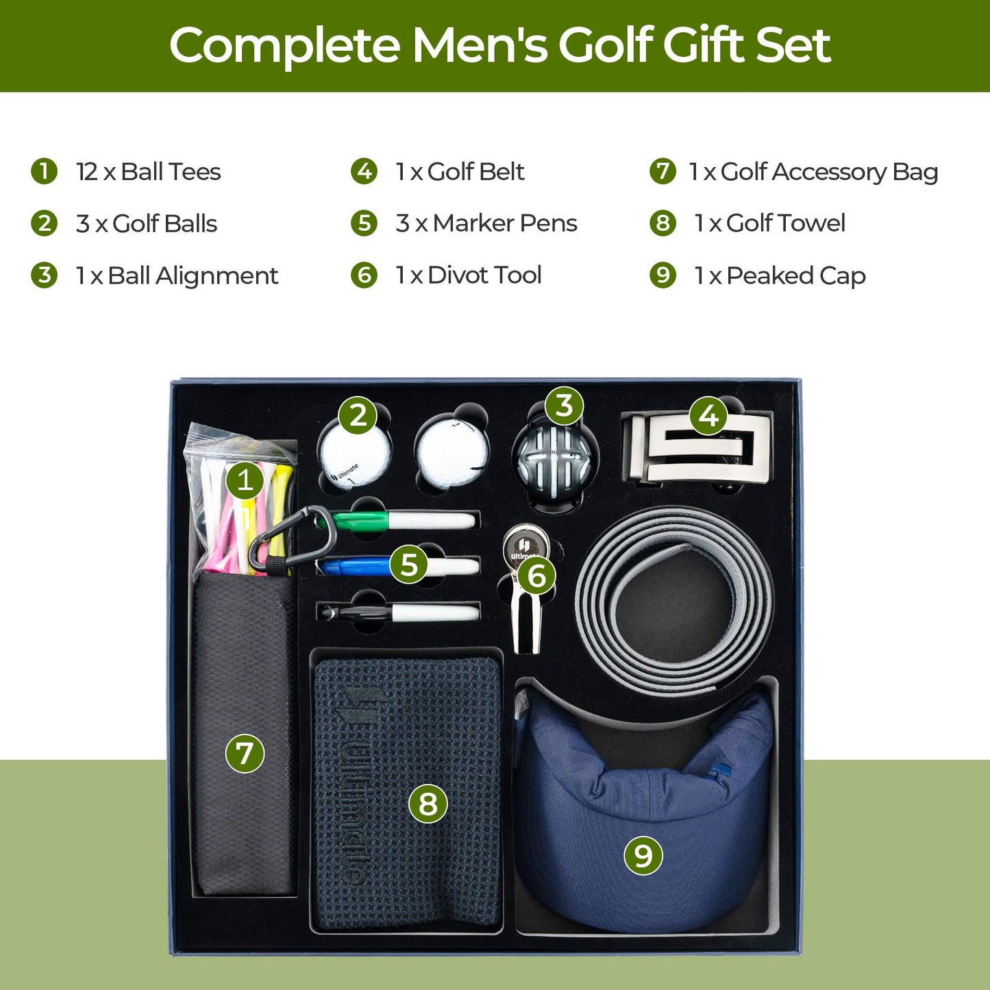 Golf Funny Gift Set for Men/Women, Complete Golf Accessories Set