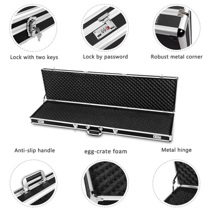 GiantexUK Gun Case, Lockable Hard Rifle Cases with Intensive Egg-Crate Foam, Combination Locks