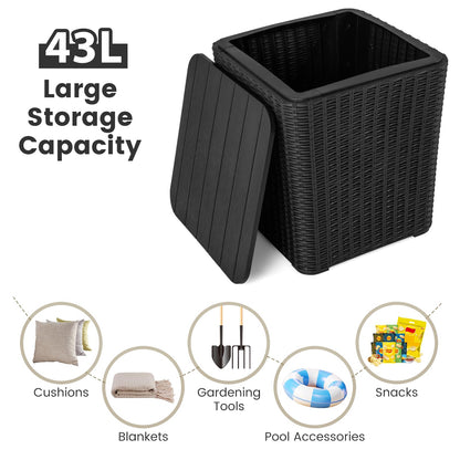 GiantexUK Garden Storage Box, Waterproof Deck Boxes with Removable Sit-on Lid