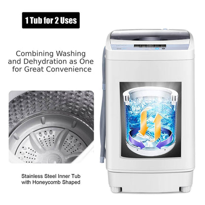 GiantexUK 2-in-1 Portable Washing Machine, Single Tub Washer and Spin Dryer with 6/10 Washing Modes