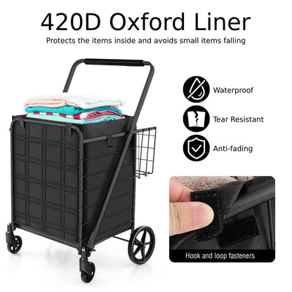 GiantexUK Folding Shopping Trolley on Wheels