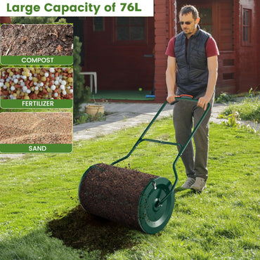 GiantexUK 27’’ Compost Spreader, Peat Moss Seeding Manure Fertiliser Garden Spreader Roller