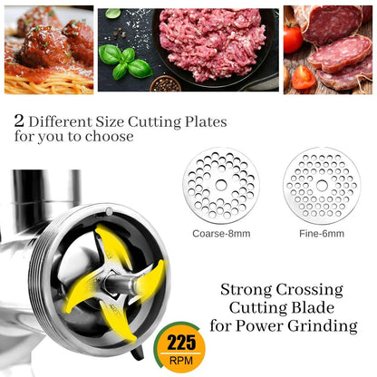 GiantexUK Electric Meat Mincer Grinder, Heavy Duty Stainless Steel Sausage Maker with 750W Copper Motor