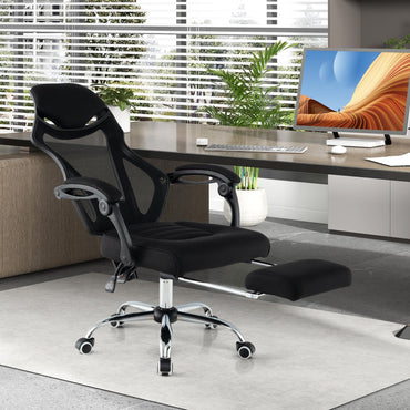 Mesh Office Chair, Ergonomic High Back Swivel Computer Desk Chair with Retractable Footrest