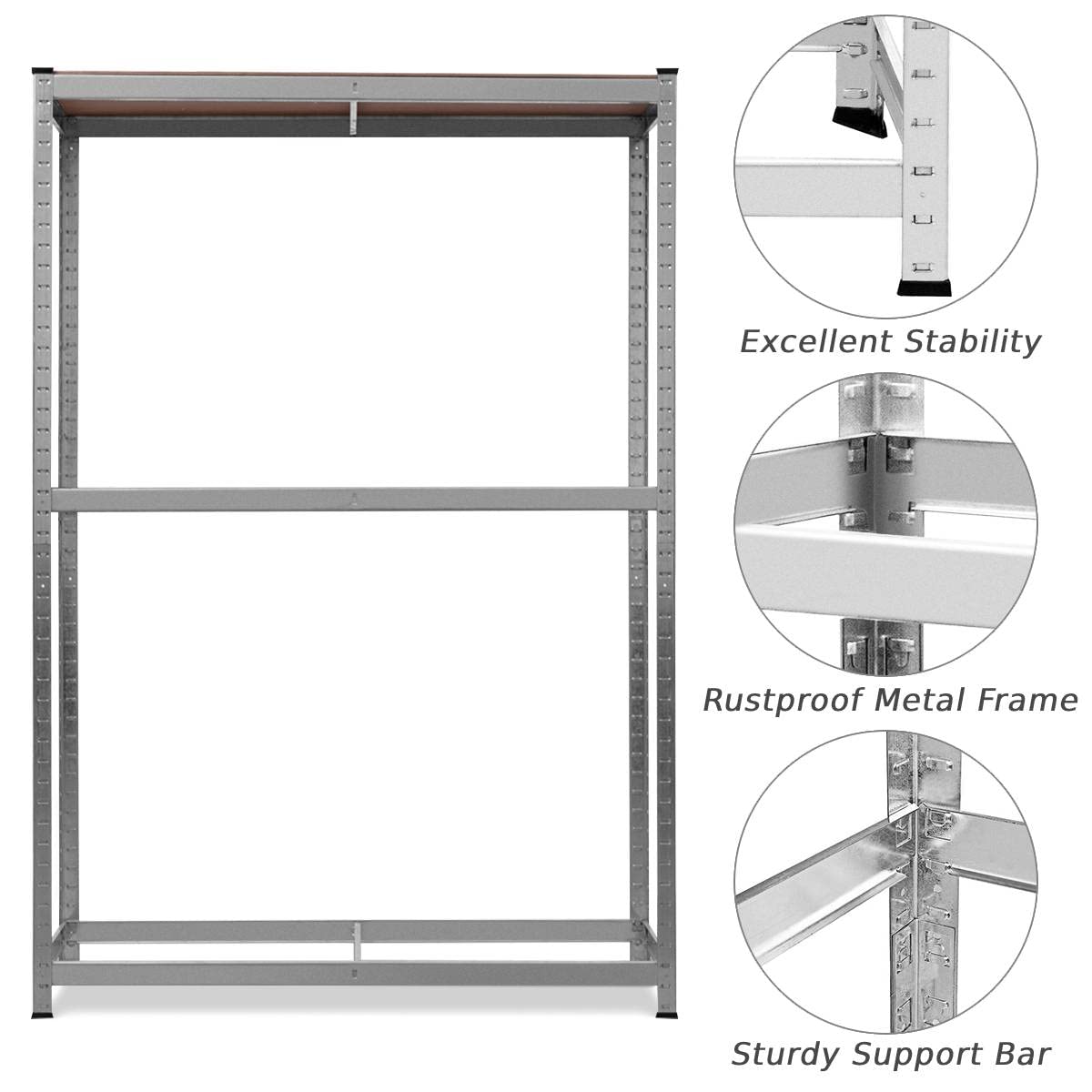 GiantexUK 3-Tier Tyre Racking, 8 Tyres Heavy Duty Garage Shelving Unit with Adjustable Shelves & Non-Slip Foot Pads