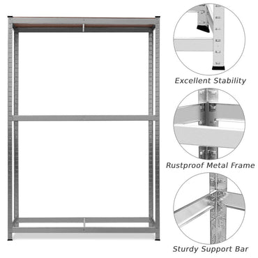 GiantexUK 3-Tier Tyre Racking, 8 Tyres Heavy Duty Garage Shelving Unit with Adjustable Shelves & Non-Slip Foot Pads