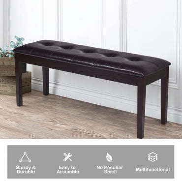 GiantexUK Upholstered Dining Bench, PU Leather Dining Room Seat with Anti-slip Pads