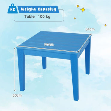 Kids Table, Waterproof Children Study Desk, Indoor Outdoor Toddler Activity Furniture for Painting, Dining, Entertainment