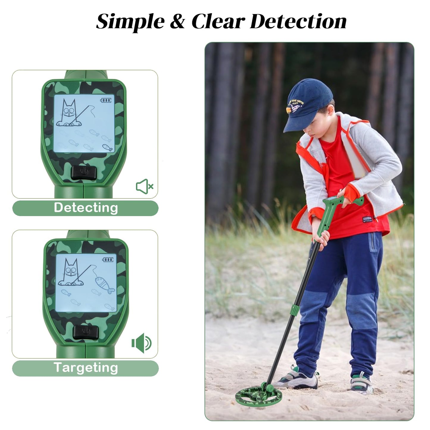 GiantexUK Kids Metal Detector, Adjustable High Sensitivity Detector Kit with Waterproof Search Coil